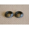 1 Jeu rosace pour béquille aluminium  laqué aspect inox brossé